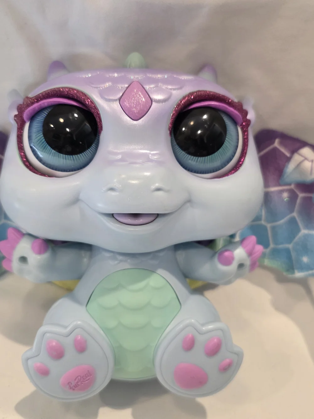 Working FurReal MoodWings Purple and Blue Snow Dragon G1 Baby Toy 2020 Hasbro